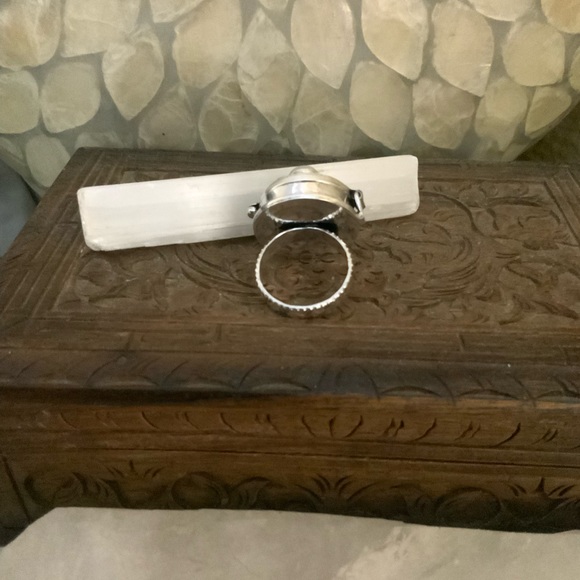 Silver Moonstone Poison Ring - Picture 4 of 11